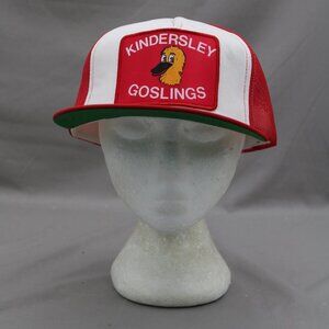 Vintage Trucker Hat - Local Hockey Team Kindersley Goslings - Huge Patch !!!